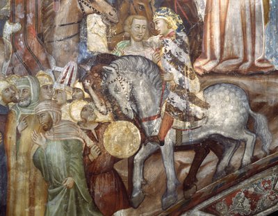 Detail (Kruisiging) door Master Trecentesco of Sacro Speco School