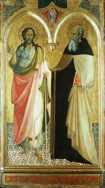 St. Johannes de Doper en St. Antonius Abt (gouden paneel) door Master of 1419