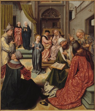 Christus onder de dokters, 1515 door Master of 1518.