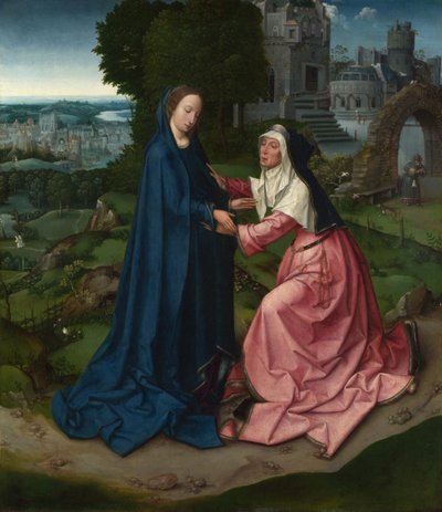 Het bezoek van de Maagd aan Sint-Elizabeth. Paneel van een altaarstuk door Master of 1518