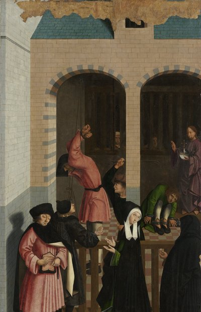De zeven werken van barmhartigheid door Master of Alkmaar