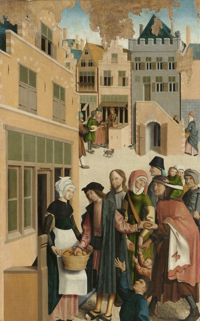 De zeven werken van barmhartigheid door Master of Alkmaar