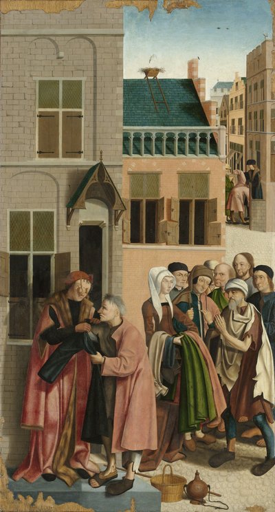 De zeven werken van barmhartigheid: Het kleden van de naakten, 1504 door Master of Alkmaar