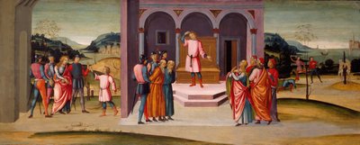 Daniel redt Susanna, het oordeel van Daniel en de executie van de oudsten, c. 1500 door Master of Apollo and Daphne