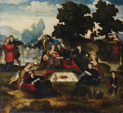 De lunch op het gras, ca. 1535-1540 door Master of Brunswick,