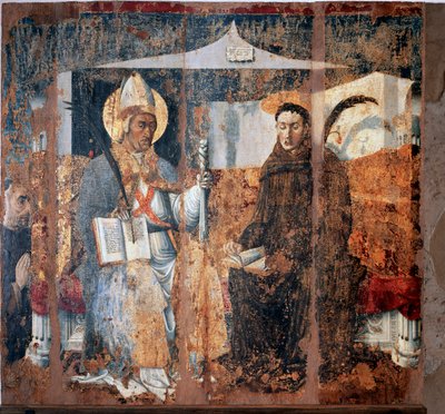 St Eleutherius van Tournai en St Placidus door Master of Cesio