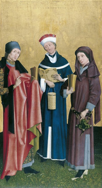 Heiligen Cosmas, Damianus en Pantaleon door Master of Cologne