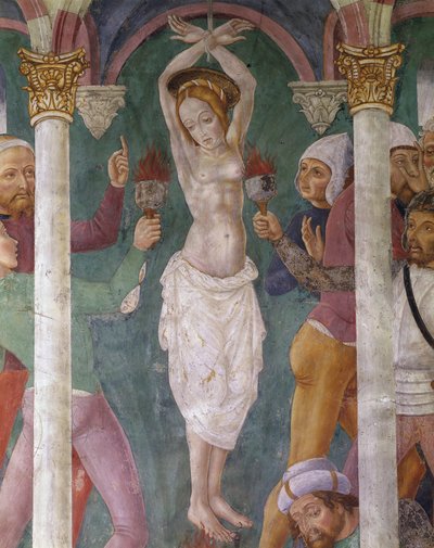 Fresco in Kapel van Santa Margherita in Sacro Monte door Master of Crea
