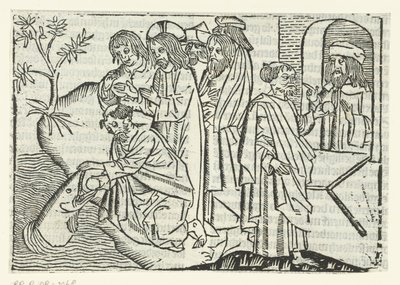 Petrus en de tempelbelasting door Master of Delft (attributed to)