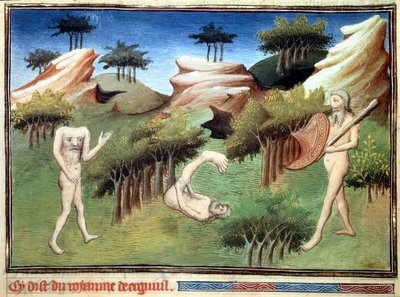 Monsters uit het land van de Merkieten beschreven door Marco Polo door Master of Egerton