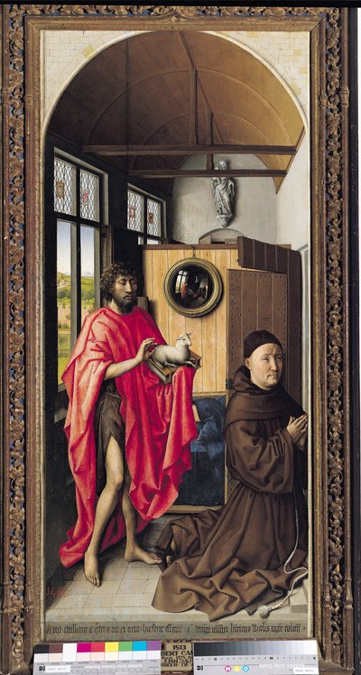 St. Johannes de Doper en de schenker, Heinrich Von Werl van het Werl Altaarstuk, 1438 door Master of Flémalle