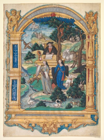 Frontispice Miniatuur uit het Manuscript van een Gedicht door Guillaume Crétin... door Master of Francis I