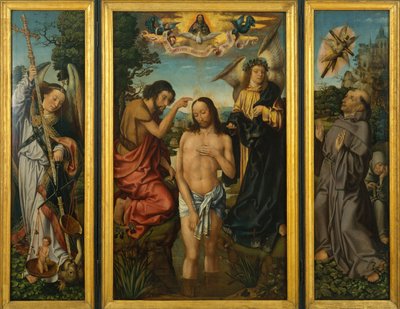 Drieluik van de Doop van Christus door Master of Frankfurt