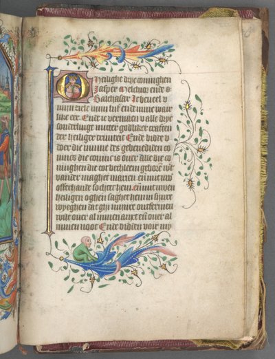 Getijdenboek Gebruik van Utrecht: fol. 222r, Initiaal met Drie Koningen, c. 1460-1465 door Master of Gijsbrecht van Brederode