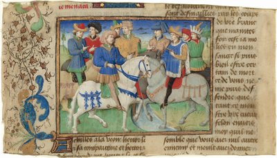Ontmoeting van Achilles en Hector door Master of Girart de Roussillon