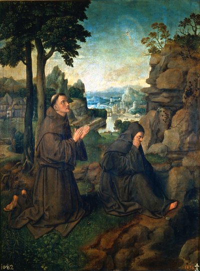 Franciscus van Assisi door Master of Hoogstraaten
