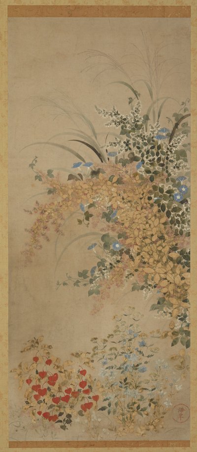 Bloemen en Grassen, Edo-periode, 1600-1630 door Master of I nen Seal