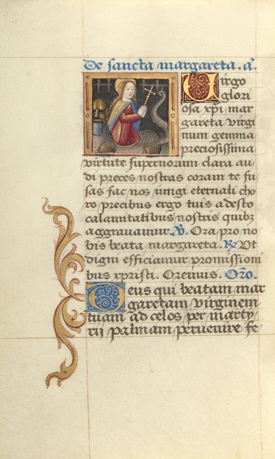 Sint Margaretha en de draak door Master of Jacques de Besançon