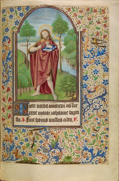 Johannes de Doper wijst naar het Lam van God door Master of Jacques of Luxembourg