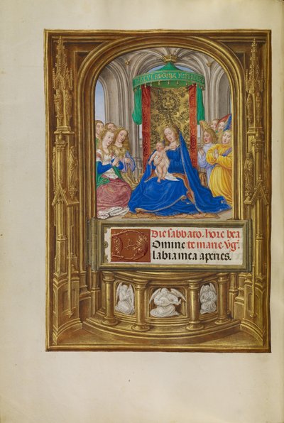 De heilige maagd met kind door Master of James IV of Scotland