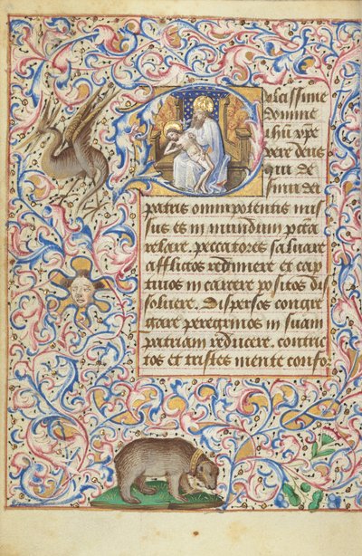 De troon van genade Drie-eenheid door Master of Jean Rolin II (Hand B)