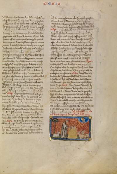Abraham aan het altaar door Master of Jean de Mandeville