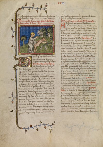 De schepping van Adam door Master of Jean de Mandeville