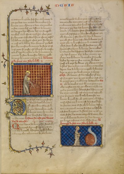De Schepping van de Wereld; De Schepping van de Hemelen door Master of Jean de Mandeville