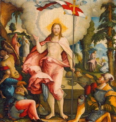 Duits: Die Auferstehung Christi und Noli me tangere De opstanding van Christus en Noli me tangere door Master of Messkirch
