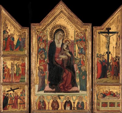 Madonna en Kind op de Troon door Master of Monte Oliveto