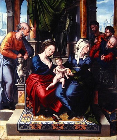 De Heilige Familie door Master of Paul and Barnabas