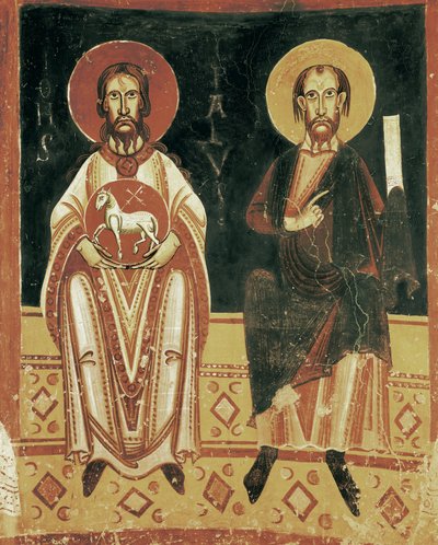 Rechter detail met de voorstelling van St. Paulus en St. Johannes de Doper door Master of Pedret