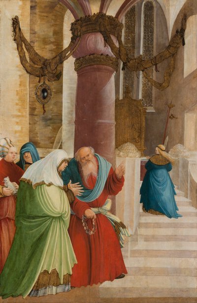 De intocht van de Allerheiligste Theotokos in de Tempel, ca. 1509-1510 door Master of Pulkau