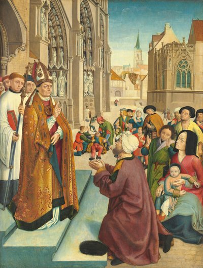 Episodes uit het leven van een bisschop-heilige door Master of Saint Giles and Assistant