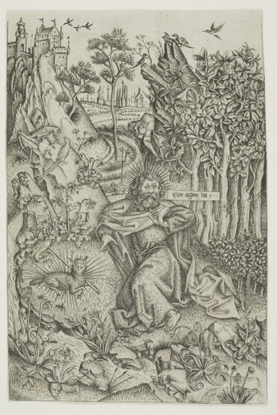 Sint Johannes de Doper in de wildernis door Master of Saint John the Baptist