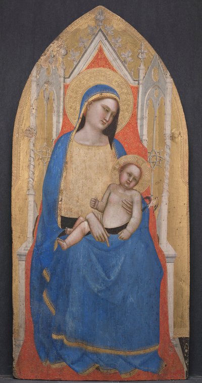 Madonna en Kind op de Troon, ca. 1350 door Master of San Lucchese