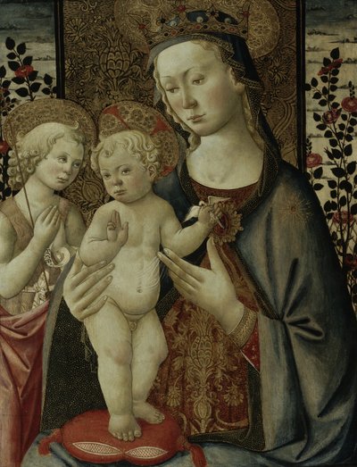 Maagd en Kind met de Jonge Sint Johannes, c.1460 door Master of San Miniato