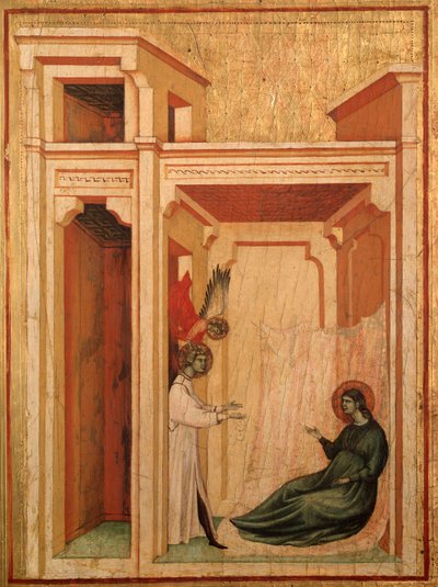 Sint-Cecilia en haar levensverhaal (detail): De engel brengt bloemen naar Valerianus door Master of St. Cecilia
