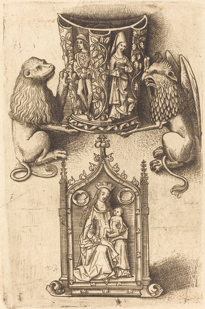 Ontwerp voor een beker en een pax door Master of St. Sebastian