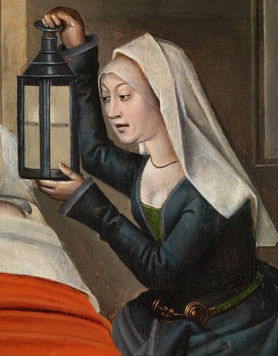 Detail van de kwade slager, van het altaarstuk van Sint Nicolaas, c.1486-93 door Master of The Legend of St. Lucy
