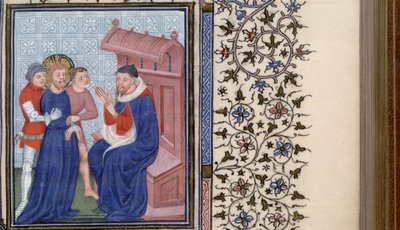 Christus voor Pilatus Getijdenboek, 1400s door Master of Troyes