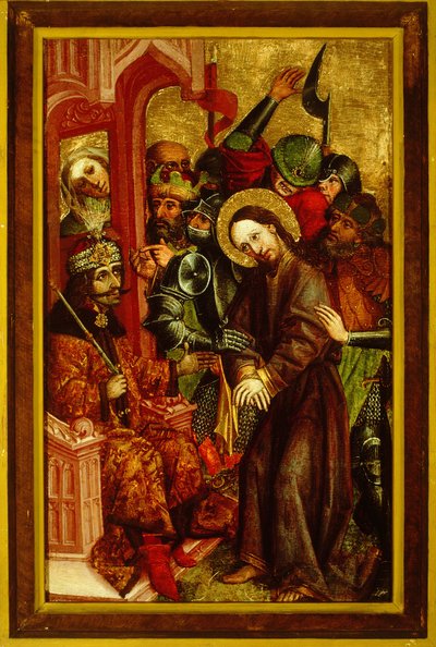 Christus voor Pilatus, ca. 1463-1464 door Master of Velenje Panels