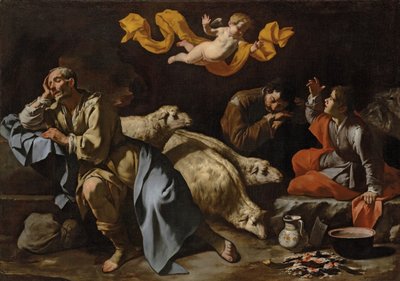 De annunciatie aan de herders door Master of the Annunciation to the Shepherds