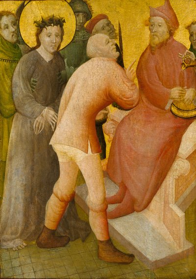 Christus voor Pilatus, 15e eeuw door Master of the Bielefeld Altar
