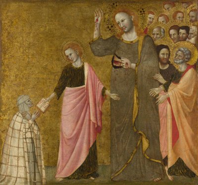De visioen van de heilige Clara van Rimini door Master of the Blessed Clare of Rimini