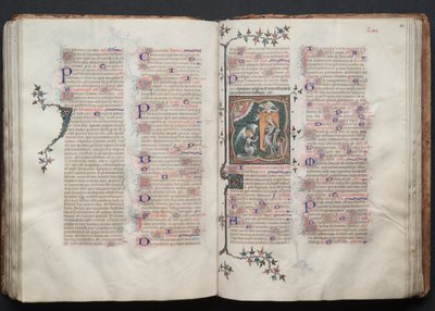 Het Gotha Missaal: Fol. 110r, De Aankondiging, ca. 1375 door Master of the Boqueteaux