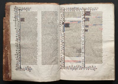 Het Gotha Missaal: Fol. 1v, Tekst, ca. 1375 door Master of the Boqueteaux