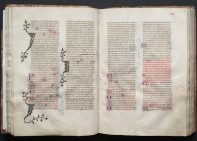 Het Gotha-missaal: Fol. 43r, tekst, c. 1375 door Master of the Boqueteaux