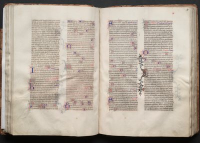 Het Gotha-missaal: Fol. 50v, tekst, ca. 1375 door Master of the Boqueteaux