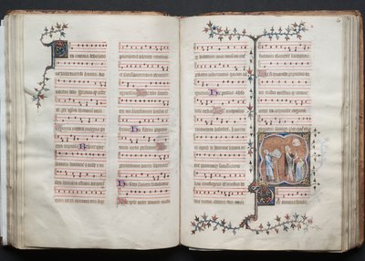 Het Gotha Missaal: Fol. 60v, Tekst, ca. 1375 door Master of the Boqueteaux